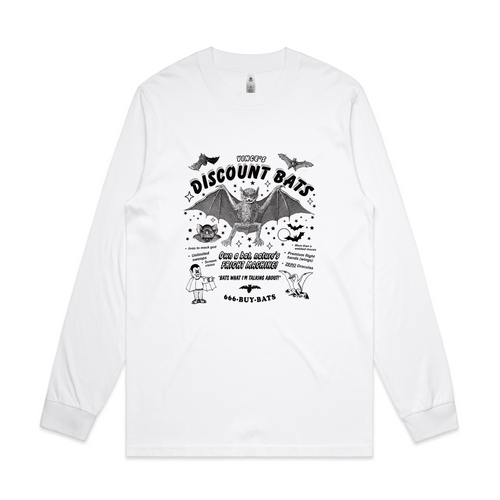 Discount Bats Tee by Lonely Kids Club. All clothing from our T-shirts to our shorts and hoodies are ethically made, and printed packed and shipped from Sydney.