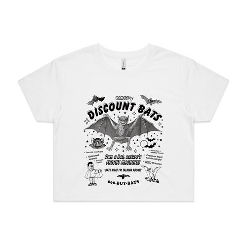 Discount Bats Tee by Lonely Kids Club. All clothing from our T-shirts to our shorts and hoodies are ethically made, and printed packed and shipped from Sydney.