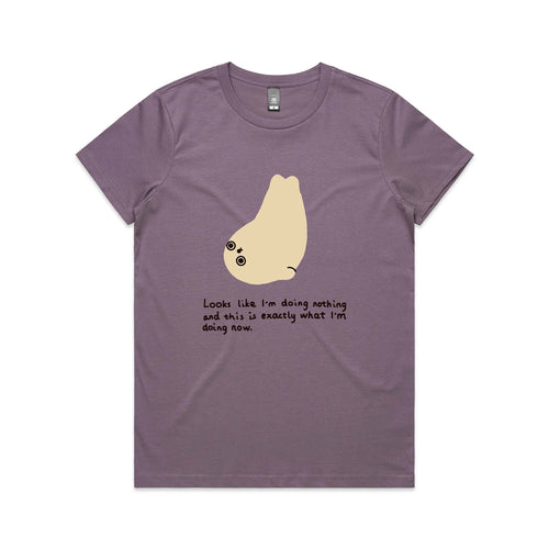 Doing Nothing Seal Tee by Lonely Kids Club. All clothing from our T-shirts to our shorts and hoodies are ethically made, and printed packed and shipped from Sydney.
