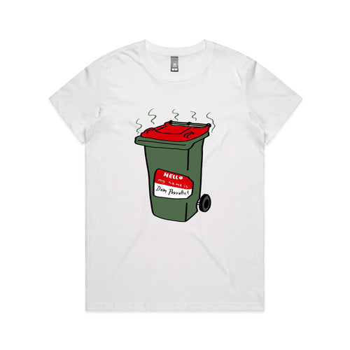 Dom Perrottet Trash Tee by Lonely Kids Club. All clothing from our T-shirts to our shorts and hoodies are ethically made, and printed packed and shipped from Sydney.