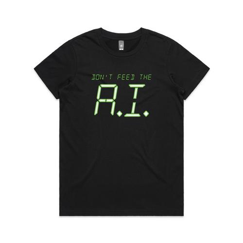 Don't Feed The A.I. Tee by Lonely Kids Club. All clothing from our T-shirts to our shorts and hoodies are ethically made, and printed packed and shipped from Sydney.