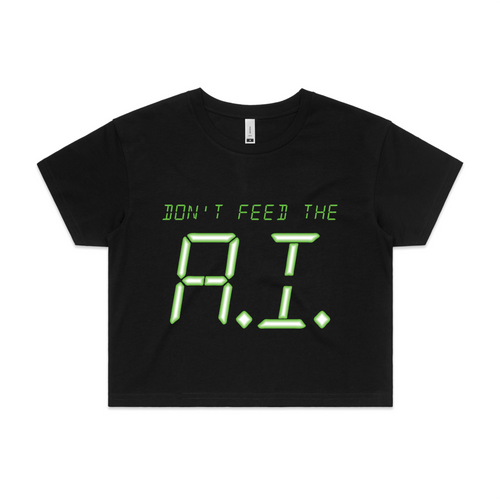Don't Feed The A.I. Tee by Lonely Kids Club. All clothing from our T-shirts to our shorts and hoodies are ethically made, and printed packed and shipped from Sydney.