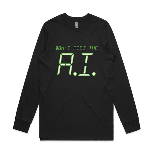 Don't Feed The A.I. Tee by Lonely Kids Club. All clothing from our T-shirts to our shorts and hoodies are ethically made, and printed packed and shipped from Sydney.
