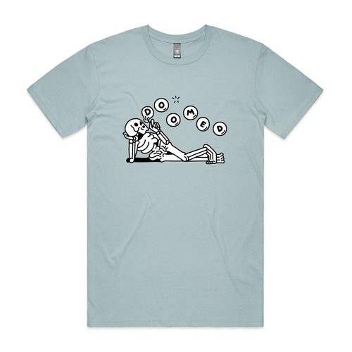 Doomed Tee by Lonely Kids Club. All clothing from our T-shirts to our shorts and hoodies are ethically made, and printed packed and shipped from Sydney.