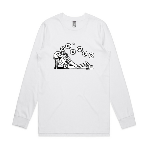 Doomed Tee by Lonely Kids Club. All clothing from our T-shirts to our shorts and hoodies are ethically made, and printed packed and shipped from Sydney.