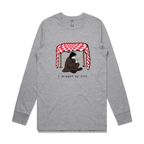 I Dropped My Fork Tee by Lonely Kids Club. All clothing from our T-shirts to our shorts and hoodies are ethically made, and printed packed and shipped from Sydney.
