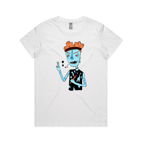 LOLA Drummer Tee by Lonely Kids Club. All clothing from our T-shirts to our shorts and hoodies are ethically made, and printed packed and shipped from Sydney.