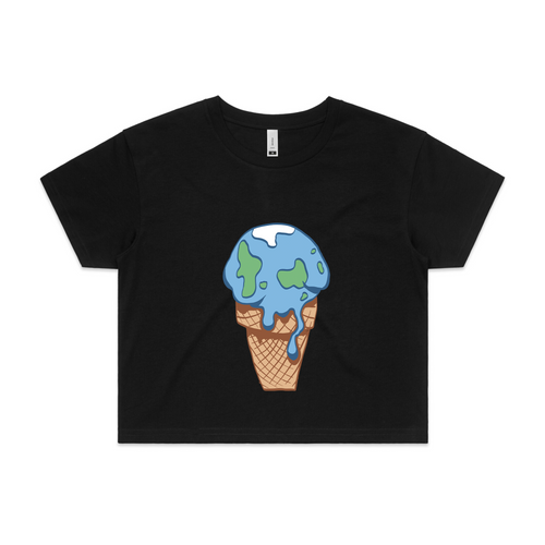 Earth Ice Cream Tee by Lonely Kids Club. All clothing from our T-shirts to our shorts and hoodies are ethically made, and printed packed and shipped from Sydney.