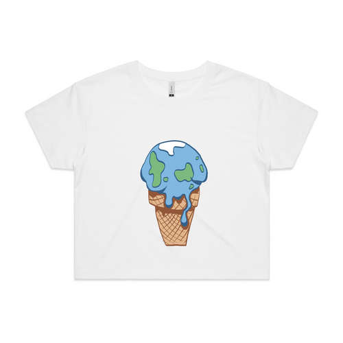 Earth Ice Cream Tee by Lonely Kids Club. All clothing from our T-shirts to our shorts and hoodies are ethically made, and printed packed and shipped from Sydney.