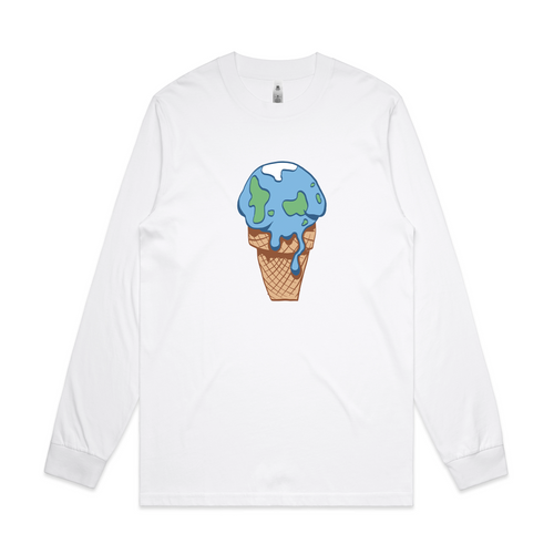 Earth Ice Cream Tee by Lonely Kids Club. All clothing from our T-shirts to our shorts and hoodies are ethically made, and printed packed and shipped from Sydney.