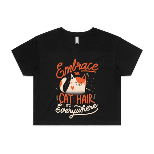 Embrace The Cat Hair Tee by Lonely Kids Club. All clothing from our T-shirts to our shorts and hoodies are ethically made, and printed packed and shipped from Sydney.