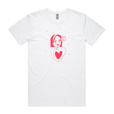Eve Only Cosmic Platitudes Tee by Lonely Kids Club. All clothing from our T-shirts to our shorts and hoodies are ethically made, and printed packed and shipped from Sydney.