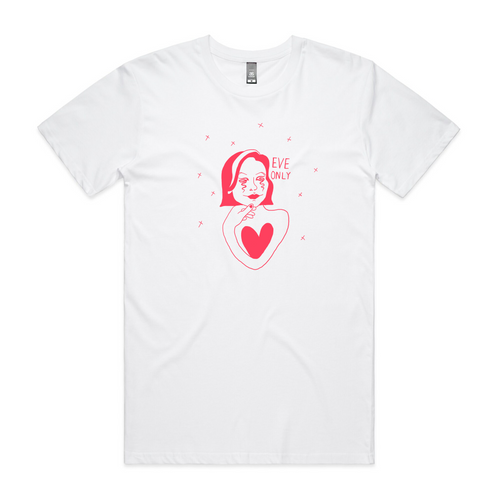 Eve Only Cosmic Platitudes Tee by Lonely Kids Club. All clothing from our T-shirts to our shorts and hoodies are ethically made, and printed packed and shipped from Sydney.