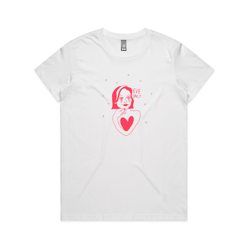 Eve Only Cosmic Platitudes Tee by Lonely Kids Club. All clothing from our T-shirts to our shorts and hoodies are ethically made, and printed packed and shipped from Sydney.