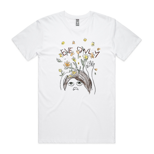 Eve Only Flower Thoughts Tee by Lonely Kids Club. All clothing from our T-shirts to our shorts and hoodies are ethically made, and printed packed and shipped from Sydney.