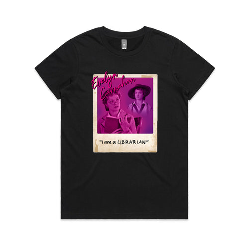 Evelyn Carnahan Retro Tee by Lonely Kids Club. All clothing from our T-shirts to our shorts and hoodies are ethically made, and printed packed and shipped from Sydney.