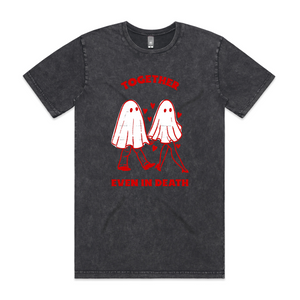 Even In Death Tee by Lonely Kids Club. All clothing from our T-shirts to our shorts and hoodies are ethically made, and printed packed and shipped from Sydney.