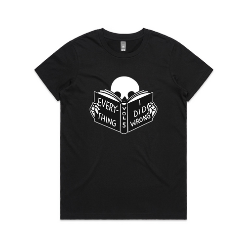 Everything I Did Wrong Tee by Lonely Kids Club. All clothing from our T-shirts to our shorts and hoodies are ethically made, and printed packed and shipped from Sydney.