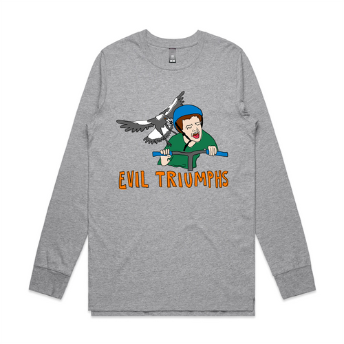 Evil Triumphs Tee by Lonely Kids Club. All clothing from our T-shirts to our shorts and hoodies are ethically made, and printed packed and shipped from Sydney.