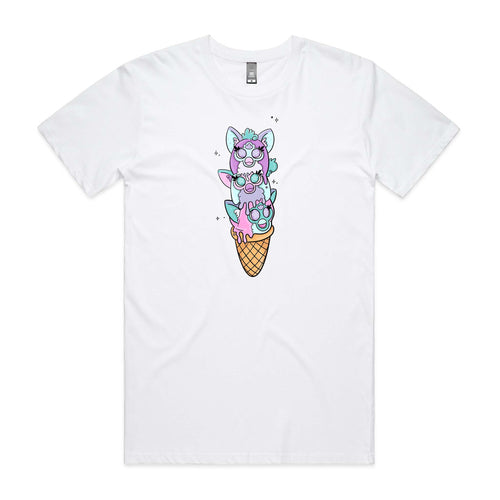 Furby Stack Tee by Lonely Kids Club. All clothing from our T-shirts to our shorts and hoodies are ethically made, and printed packed and shipped from Sydney.