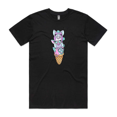Furby Stack Tee by Lonely Kids Club. All clothing from our T-shirts to our shorts and hoodies are ethically made, and printed packed and shipped from Sydney.