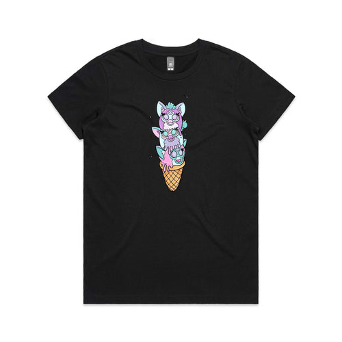 Furby Stack Tee by Lonely Kids Club. All clothing from our T-shirts to our shorts and hoodies are ethically made, and printed packed and shipped from Sydney.
