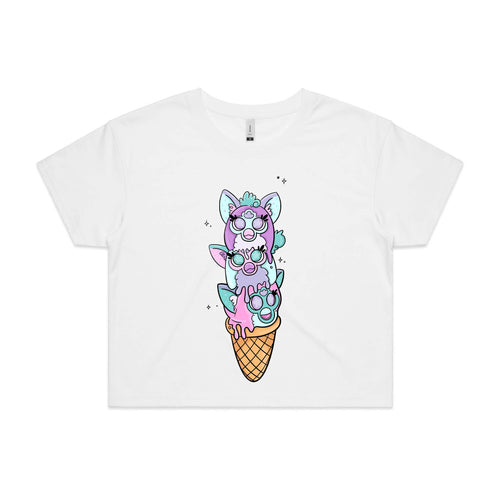 Furby Stack Tee by Lonely Kids Club. All clothing from our T-shirts to our shorts and hoodies are ethically made, and printed packed and shipped from Sydney.