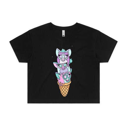 Furby Stack Tee by Lonely Kids Club. All clothing from our T-shirts to our shorts and hoodies are ethically made, and printed packed and shipped from Sydney.