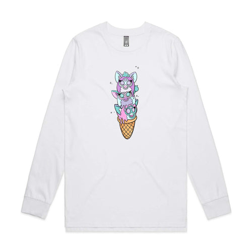Furby Stack Tee by Lonely Kids Club. All clothing from our T-shirts to our shorts and hoodies are ethically made, and printed packed and shipped from Sydney.
