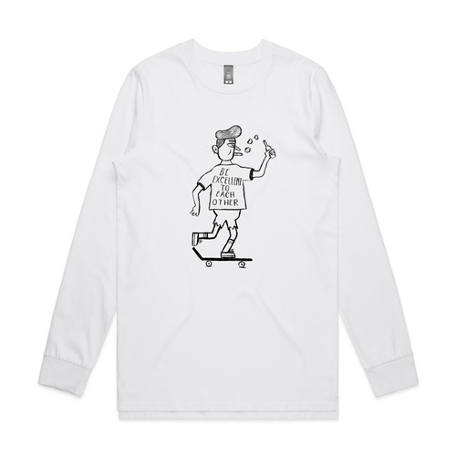 Failr Be Excellent Tee by Lonely Kids Club. All clothing from our T-shirts to our shorts and hoodies are ethically made, and printed packed and shipped from Sydney.