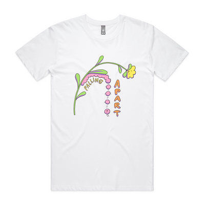 Falling Apart Tee by Lonely Kids Club. All clothing from our T-shirts to our shorts and hoodies are ethically made, and printed packed and shipped from Sydney.