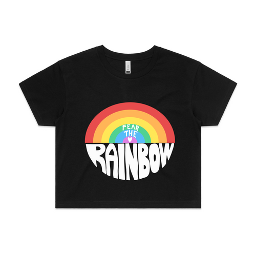 Fear The Rainbow Tee by Lonely Kids Club. All clothing from our T-shirts to our shorts and hoodies are ethically made, and printed packed and shipped from Sydney.