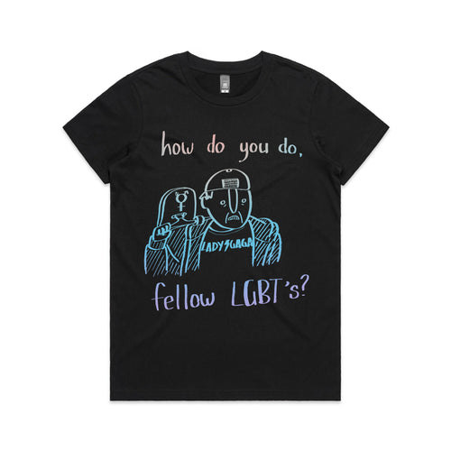 Fellow LGBT's Tee by Lonely Kids Club. All clothing from our T-shirts to our shorts and hoodies are ethically made, and printed packed and shipped from Sydney.
