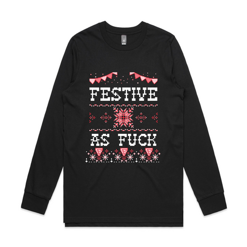 Festive As Fuck Tee by Lonely Kids Club. All clothing from our T-shirts to our shorts and hoodies are ethically made, and printed packed and shipped from Sydney.