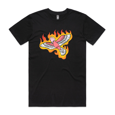 Flamin' Galah Tee by Lonely Kids Club. All clothing from our T-shirts to our shorts and hoodies are ethically made, and printed packed and shipped from Sydney.