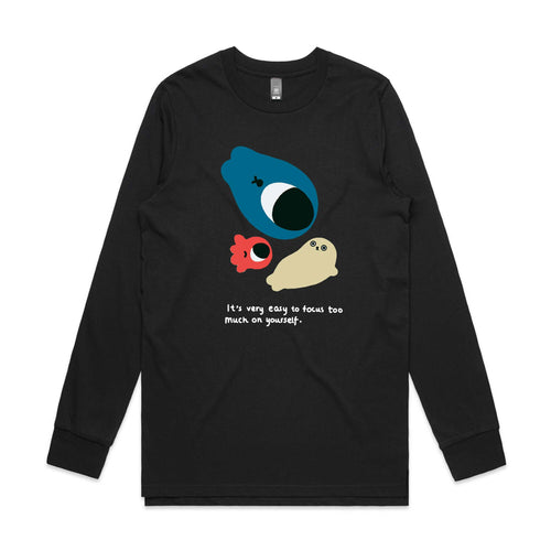 Focus Seal Tee by Lonely Kids Club. All clothing from our T-shirts to our shorts and hoodies are ethically made, and printed packed and shipped from Sydney.