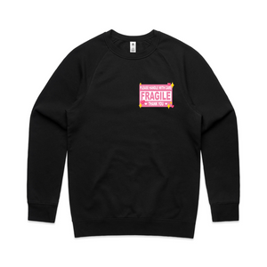 Fragile Jumper by Lonely Kids Club. All clothing from our T-shirts to our shorts and hoodies are ethically made, and printed packed and shipped from Sydney.