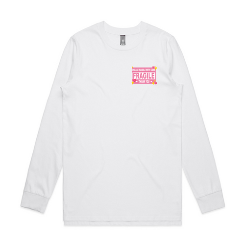Fragile Tee by Lonely Kids Club. All clothing from our T-shirts to our shorts and hoodies are ethically made, and printed packed and shipped from Sydney.