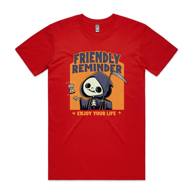 Friendly Reminder Tee by Lonely Kids Club. All clothing from our T-shirts to our shorts and hoodies are ethically made, and printed packed and shipped from Sydney.