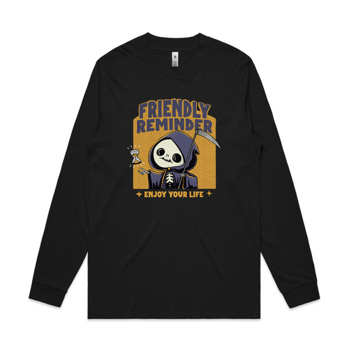 Friendly Reminder Tee by Lonely Kids Club. All clothing from our T-shirts to our shorts and hoodies are ethically made, and printed packed and shipped from Sydney.