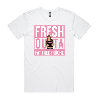 Fresh Outta Fruche Tee by Lonely Kids Club. All clothing from our T-shirts to our shorts and hoodies are ethically made, and printed packed and shipped from Sydney.