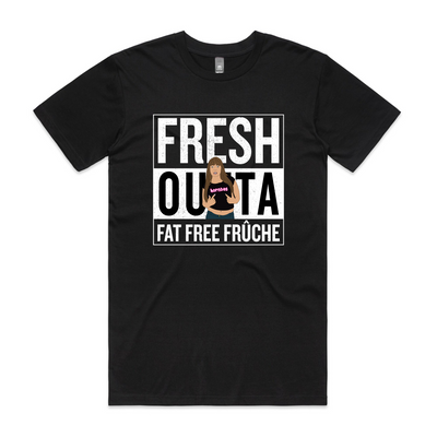Fresh Outta Fruche Tee by Lonely Kids Club. All clothing from our T-shirts to our shorts and hoodies are ethically made, and printed packed and shipped from Sydney.