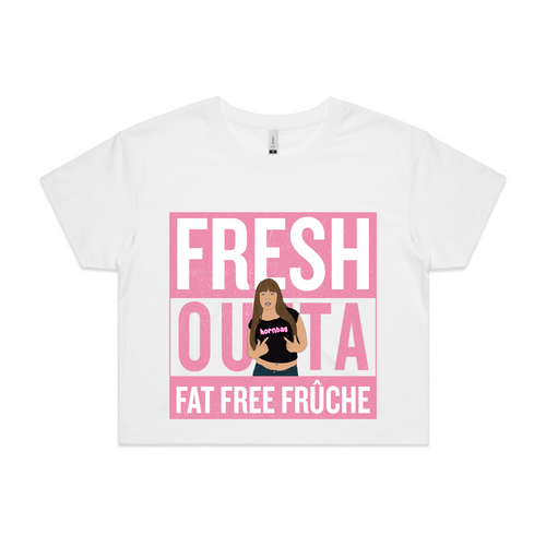 Fresh Outta Fruche Tee by Lonely Kids Club. All clothing from our T-shirts to our shorts and hoodies are ethically made, and printed packed and shipped from Sydney.