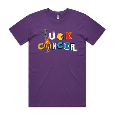 Fuck Cancer Charity Tee by Lonely Kids Club. All clothing from our T-shirts to our shorts and hoodies are ethically made, and printed packed and shipped from Sydney.