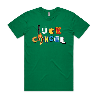 Fuck Cancer Charity Tee by Lonely Kids Club. All clothing from our T-shirts to our shorts and hoodies are ethically made, and printed packed and shipped from Sydney.