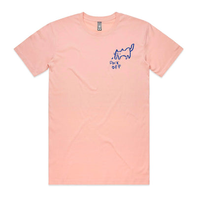 Fuck Off Cat Tee by Lonely Kids Club. All clothing from our T-shirts to our shorts and hoodies are ethically made, and printed packed and shipped from Sydney.