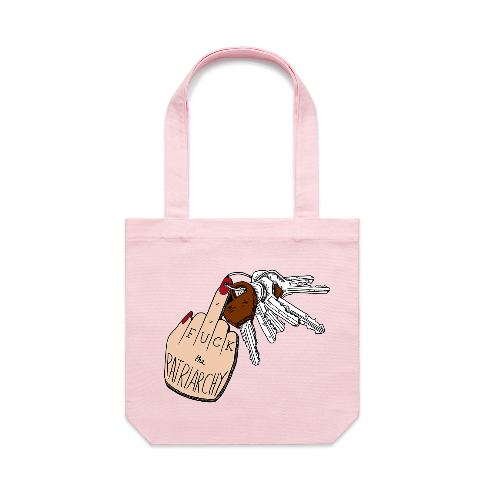 Fuck The Patriarchy Tote by Lonely Kids Club. All clothing from our T-shirts to our shorts and hoodies are ethically made, and printed packed and shipped from Sydney.