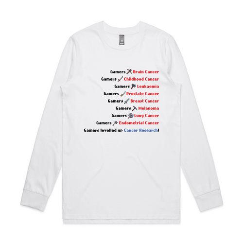 Gamers VS Cancer Charity Tee by Lonely Kids Club. All clothing from our T-shirts to our shorts and hoodies are ethically made, and printed packed and shipped from Sydney.