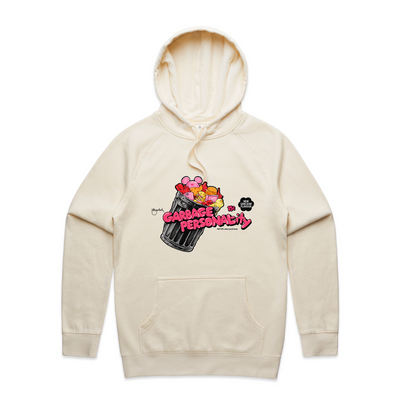 Garbage Personality Hoodie by Lonely Kids Club. All clothing from our T-shirts to our shorts and hoodies are ethically made, and printed packed and shipped from Sydney.