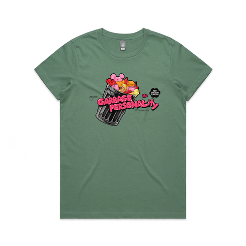 Garbage Personality Tee by Lonely Kids Club. All clothing from our T-shirts to our shorts and hoodies are ethically made, and printed packed and shipped from Sydney.